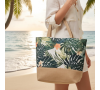 Beach Handbag Floral Leaf