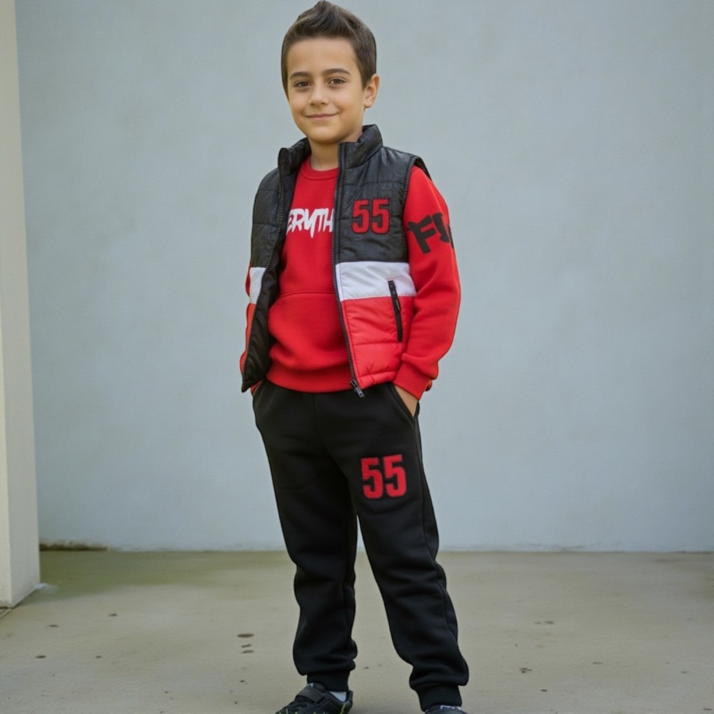 Boy 3 pcs Set - Red 55 Boy 3 pcs Set - Red 55