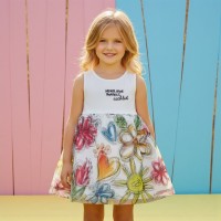 Girl Dress Colorful Flowers