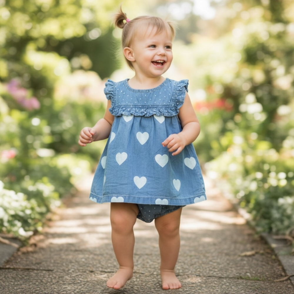 Girl Onesies Jeans Heart