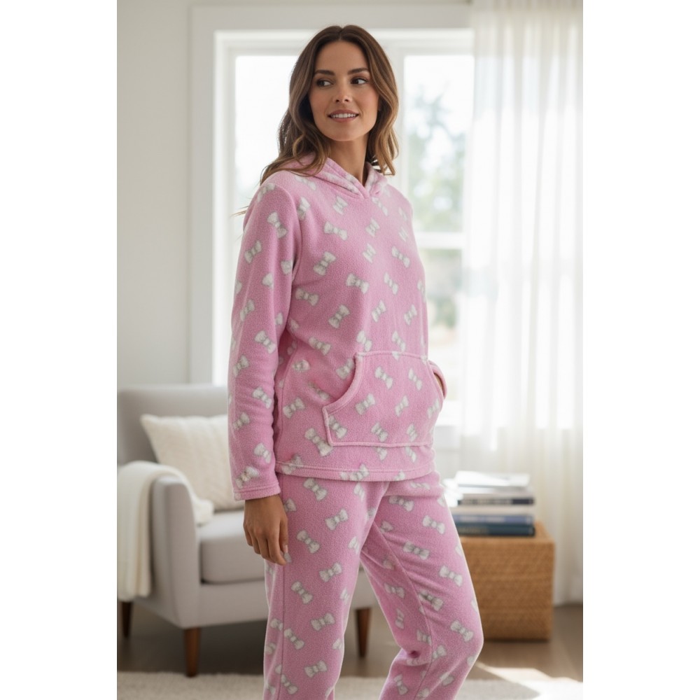 Woman Winter Pyjama Set Bow