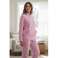 Woman Winter Pyjama Set Bow