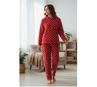 Woman Winter Pyjama Set Red Dots