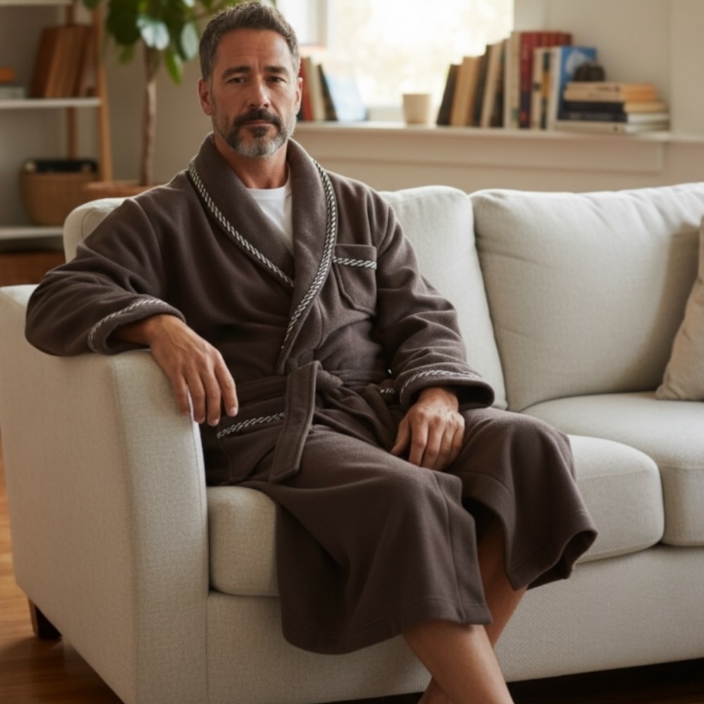 Men Winter Robe Classic Brown Men Winter Robe Classic Brown