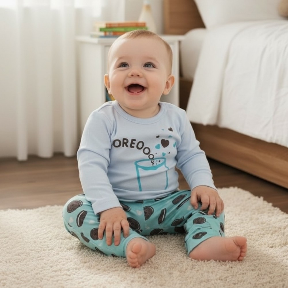 Newborn Pyjama Cotton Oreo Green