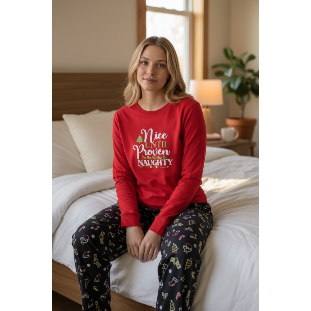 Woman Winter Pyjama Set Christmas Naughty Woman Winter Pyjama Set Christmas Naughty