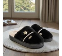 Woman Winter Slippers Pins Black