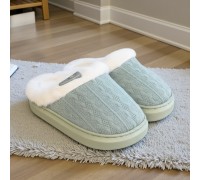 Woman Winter Slippers Wool Shape Green
