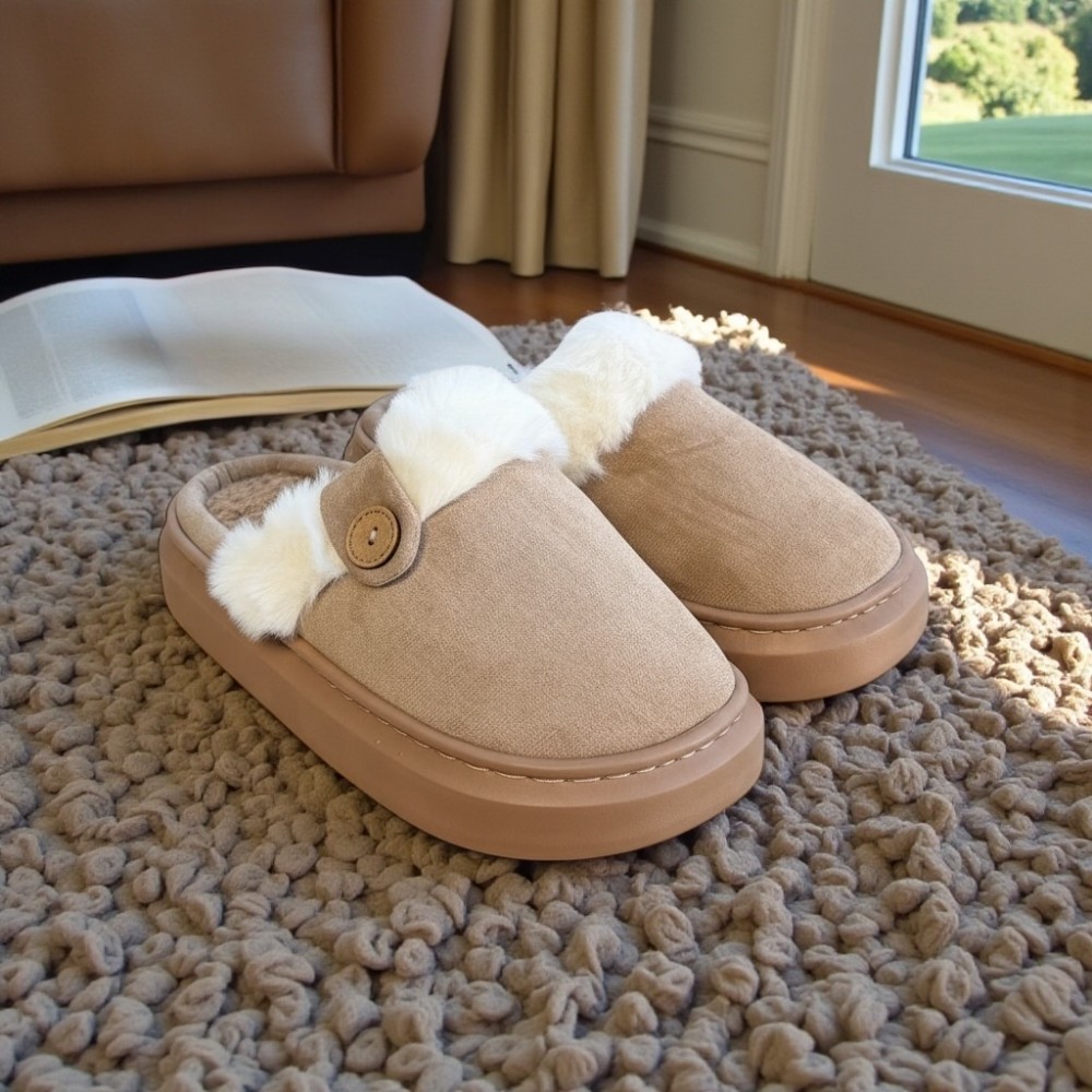 Woman Winter Slippers Beige