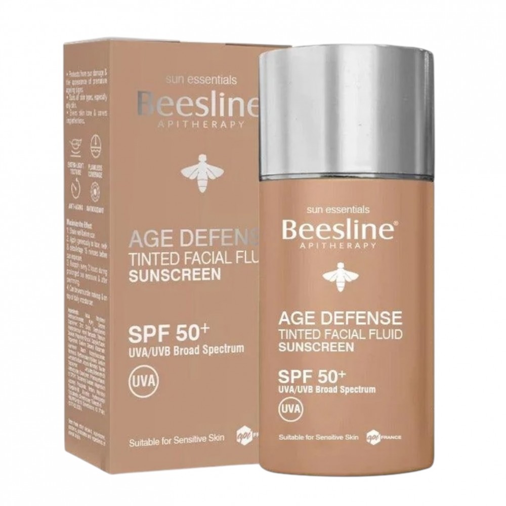 BEESLINE AGE DEFENSE FLUID SUNSCREEN SPF50+ - TINTED - MEDIUM