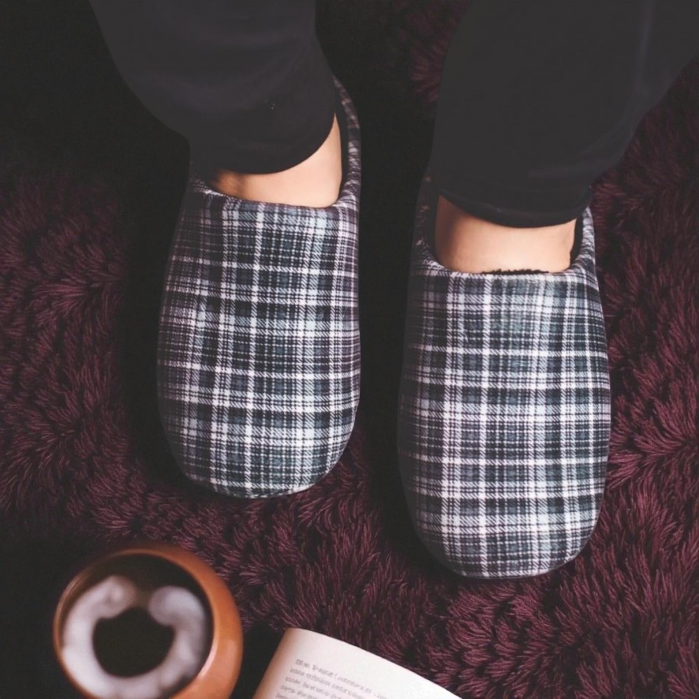 Claudia Men Winter Slippers Square Blue