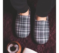 Claudia Men Winter Slippers Square Blue