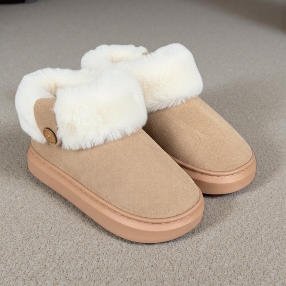 Woman Winter Slippers Boots Beige