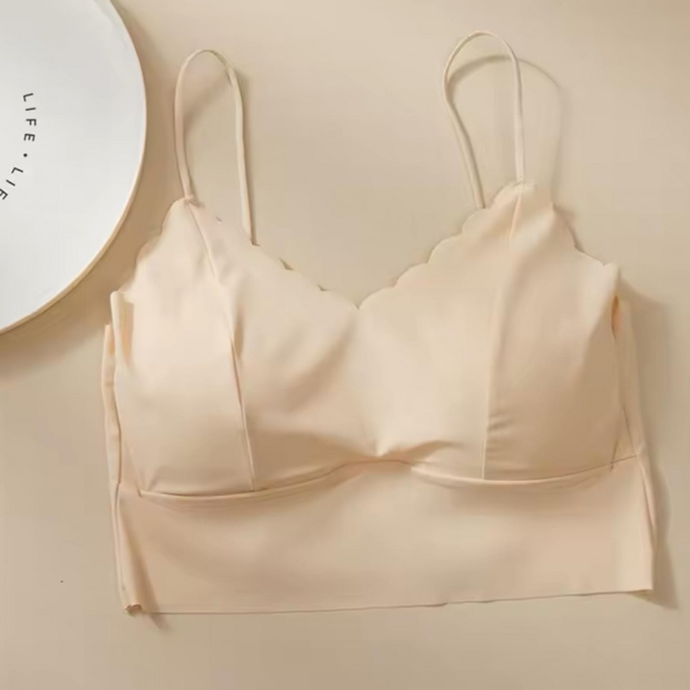 Woman Bra Crop Top Seamless Beige