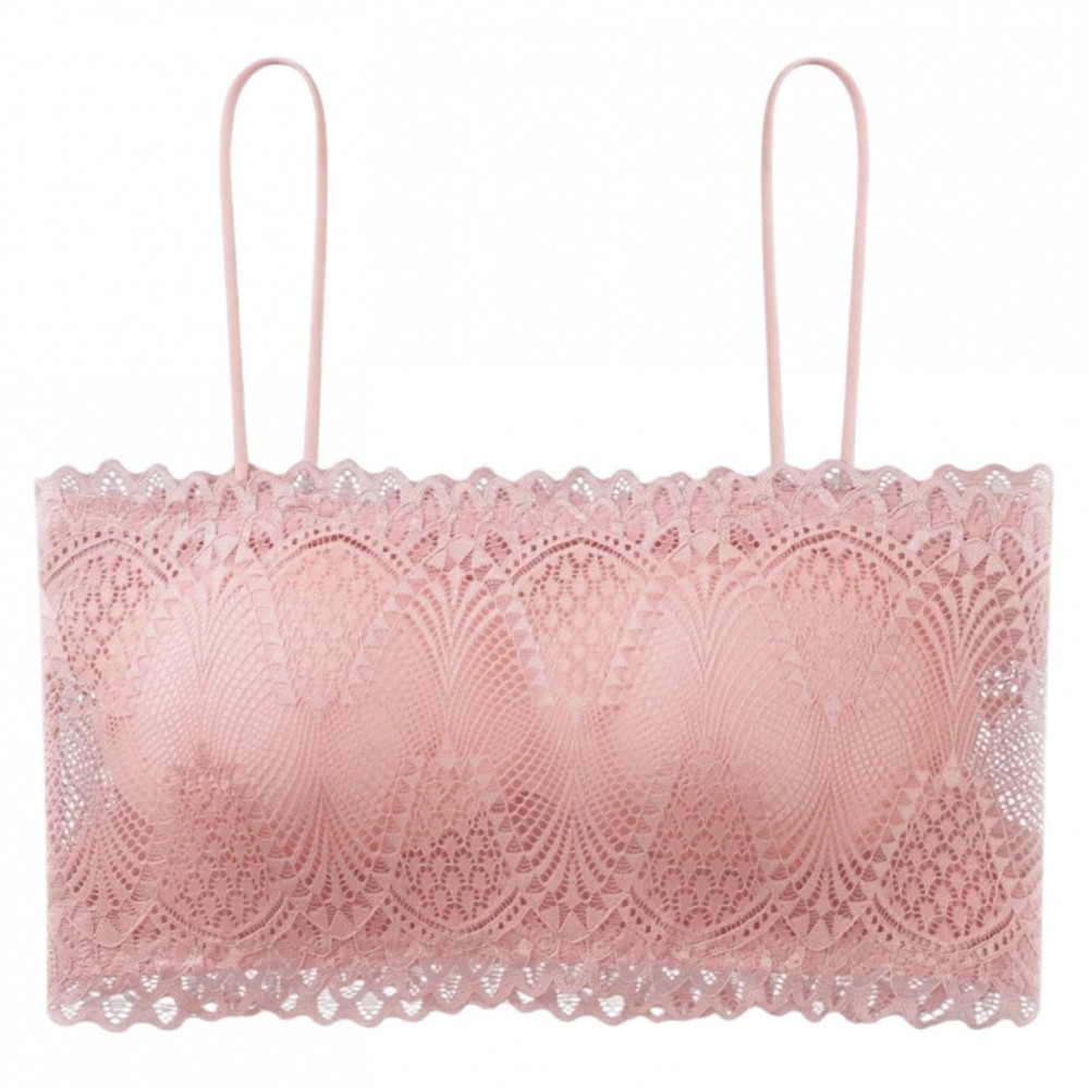 Woman Comfort Bra Stretchy Dentelle Pink