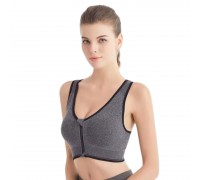 Front Zip Sports Bra Woman Push Up Black