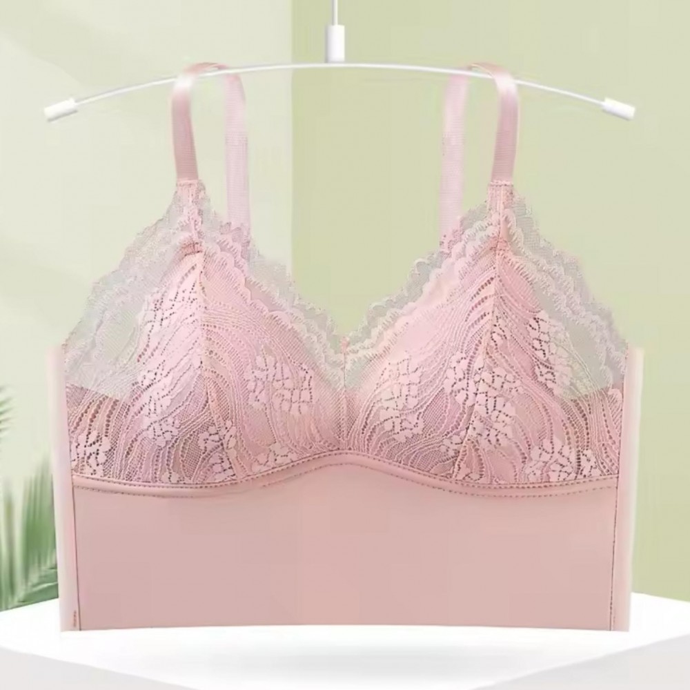 Woman Bra Beautiful Sling Lace Pink