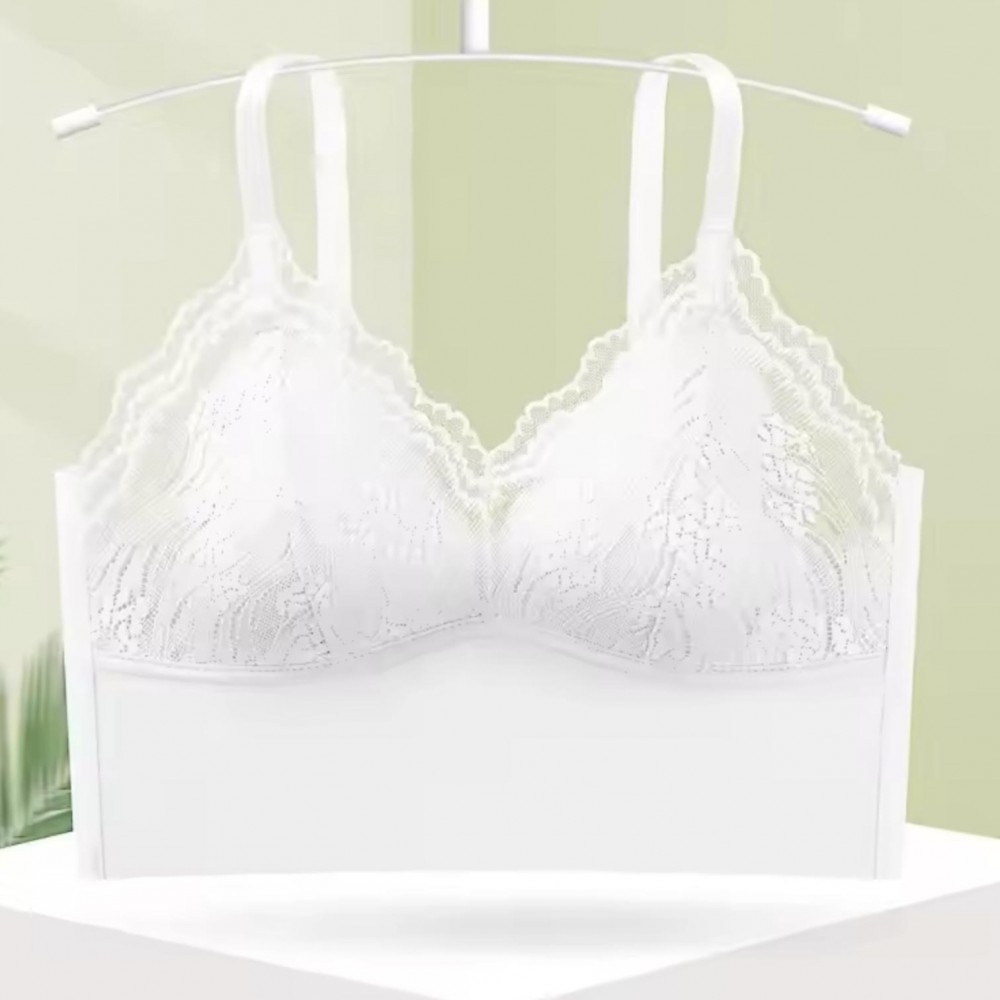 Woman Bra Beautiful Sling Lace White