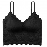 Woman Bra Crop Top Dentelle Black