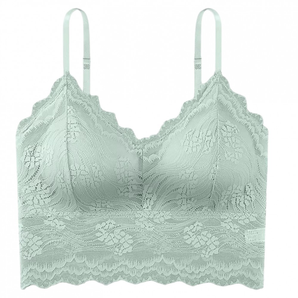 Woman Bra Crop Top Dentelle Green