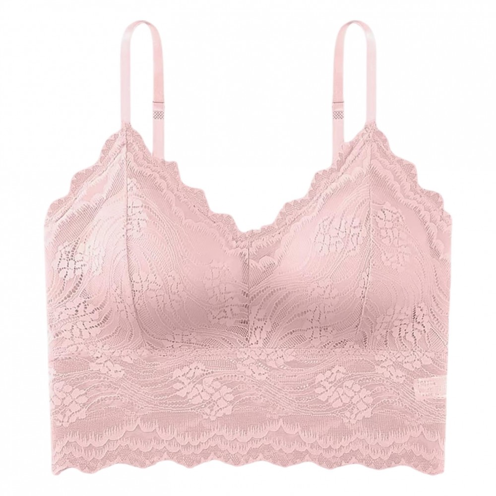 Woman Bra Crop Top Dentelle Pink