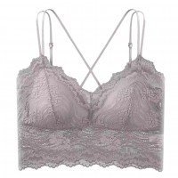 Woman Bra Cross Back Lace Greige