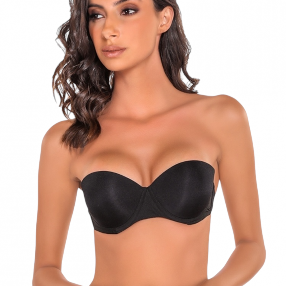 Marie France Bra Strapless Dos Transparent Black