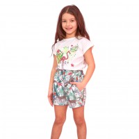 Girls Set - Flamingo White