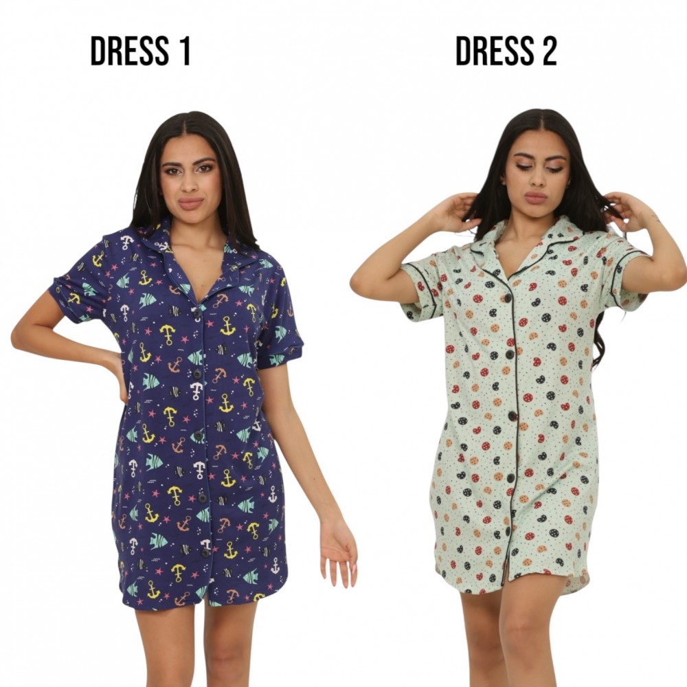 Woman Summer Pyjamas 2  Dresses -  Sea + Cookies