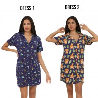 Woman Summer Pyjamas 2  Dresses -  Sea + Lion Navy