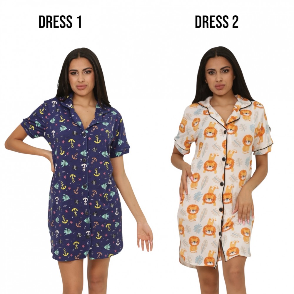 Woman Summer Pyjamas 2  Dresses -  Sea + Lion White
