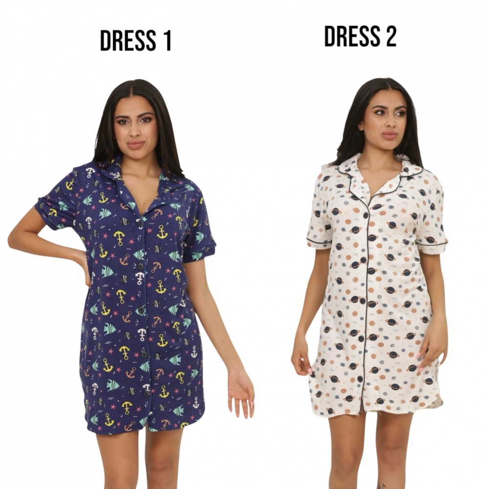 Woman Summer Pyjamas 2  Dresses -  Sea + Planet