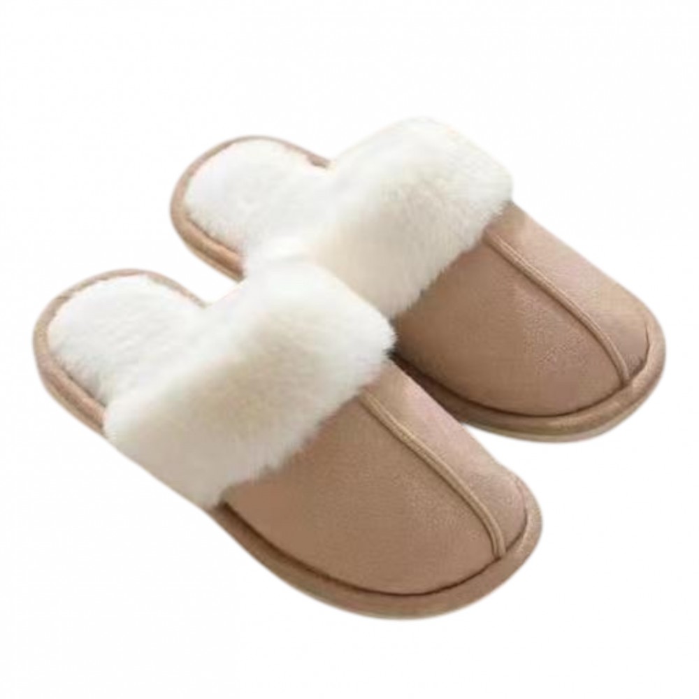 Fuzzy Winter Slippers Beige