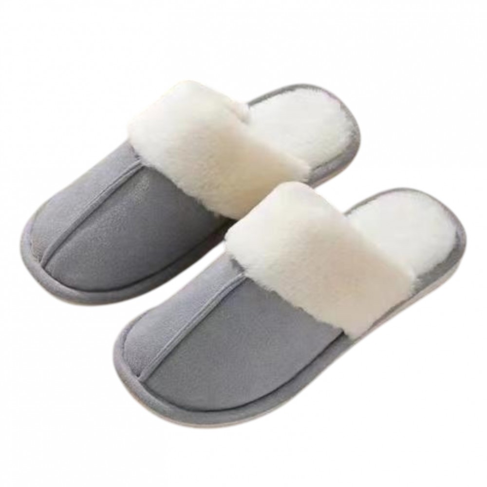 Fuzzy Winter Slippers Grey