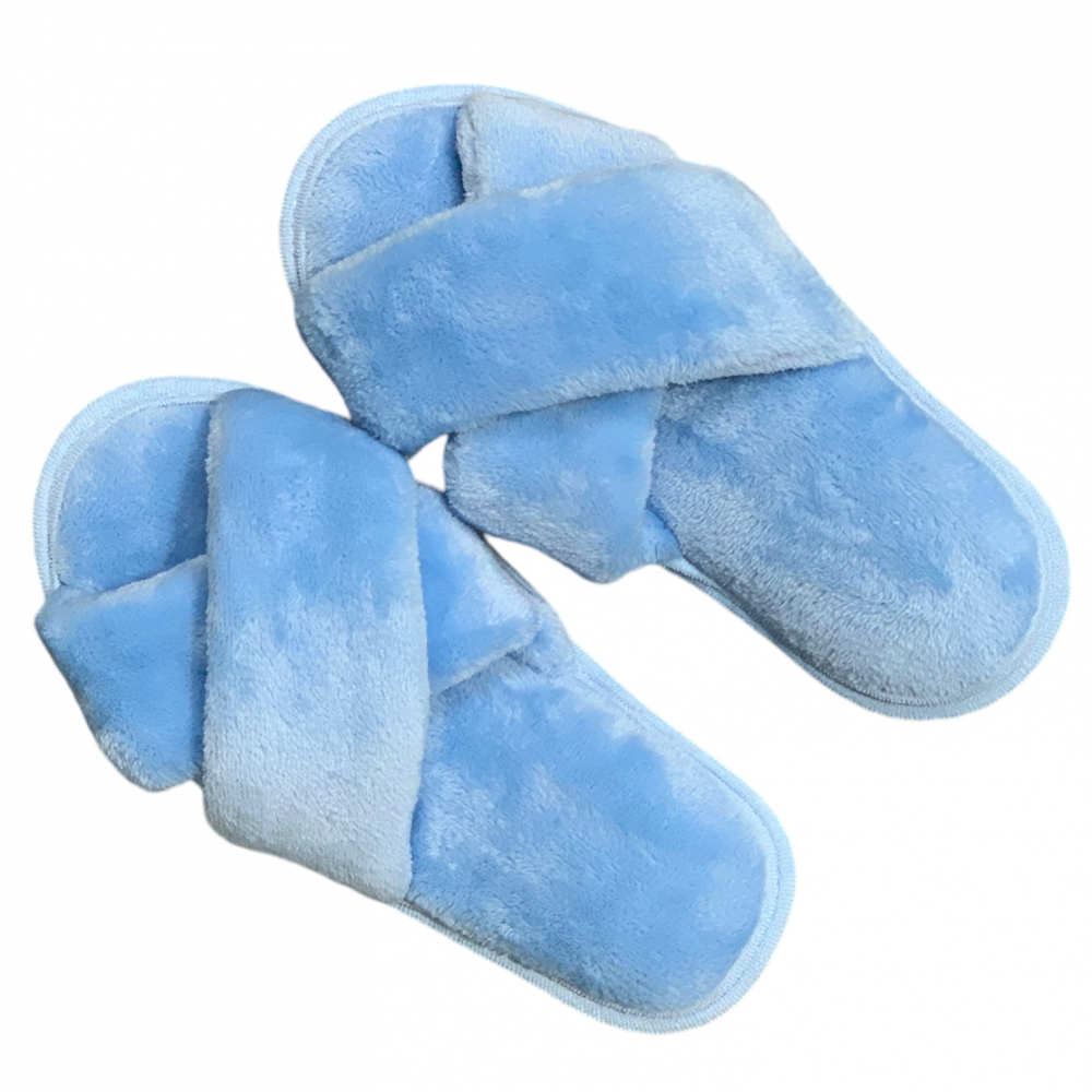 Woman Home Slippers Open Toe Blue