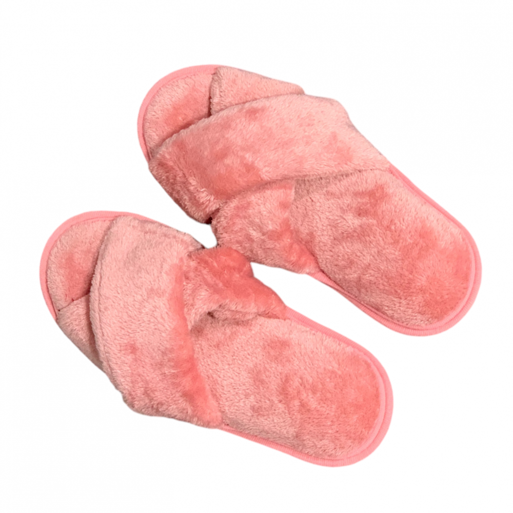 Woman Home Slippers Open Toe Coral