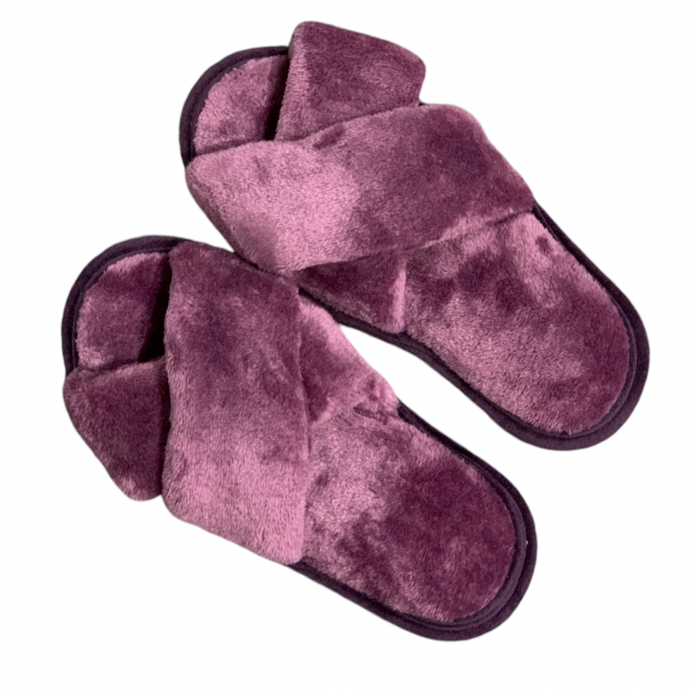 Woman Home Slippers Open Toe Purple