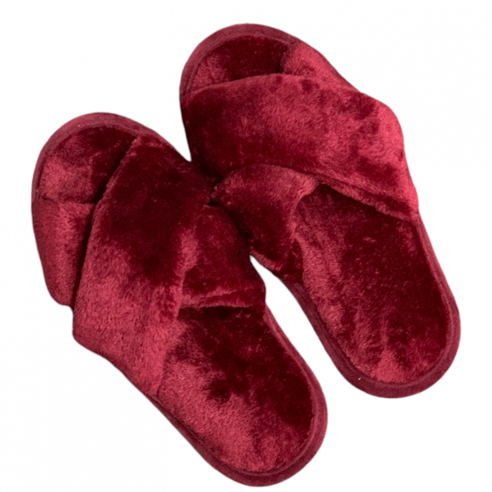 Woman Home Slippers Open Toe Red