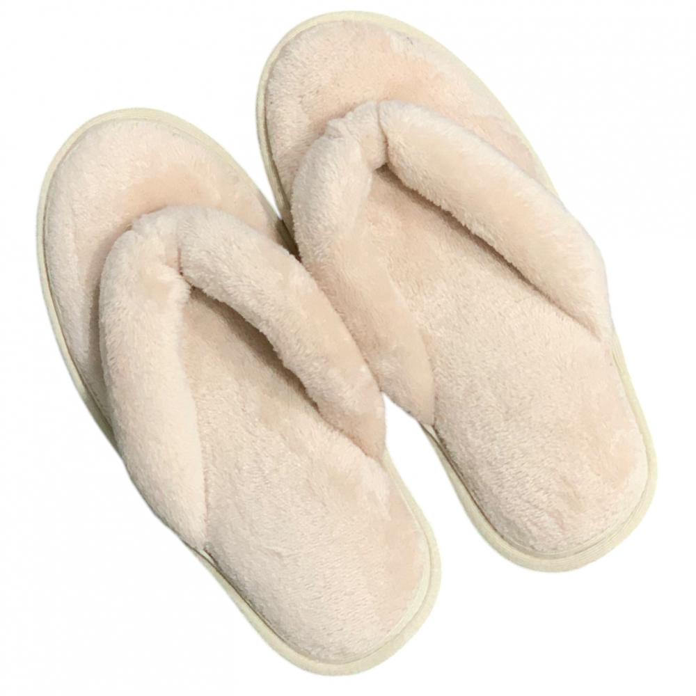 Woman Home Slippers Flip Flop Beige