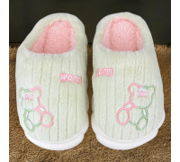 Kids Winter Slippers Warm Bear Green
