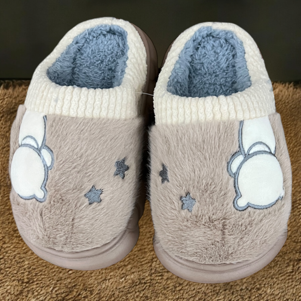 Kids Winter Slippers Bear Body Brown