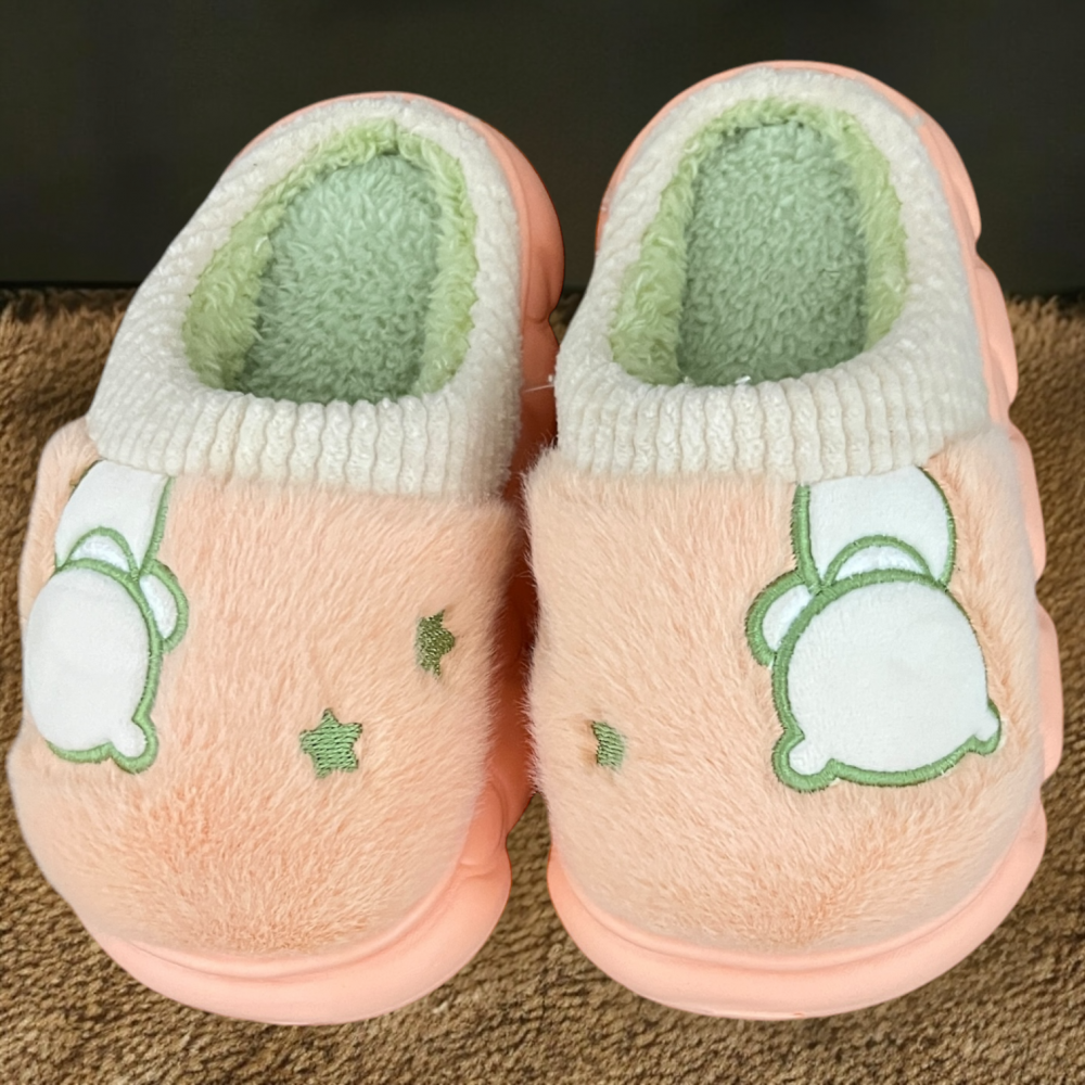 Kids Winter Slippers Bear Body Coral