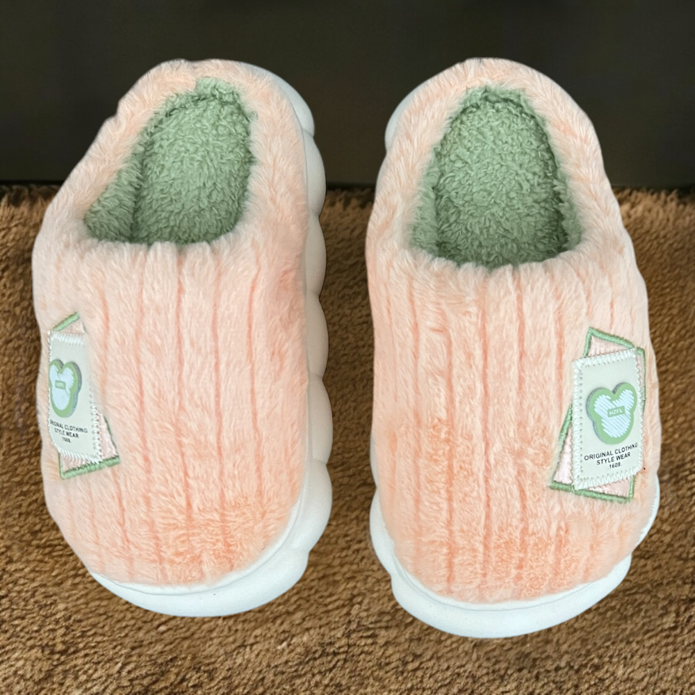 Kids Winter Slippers Bear Style Coral