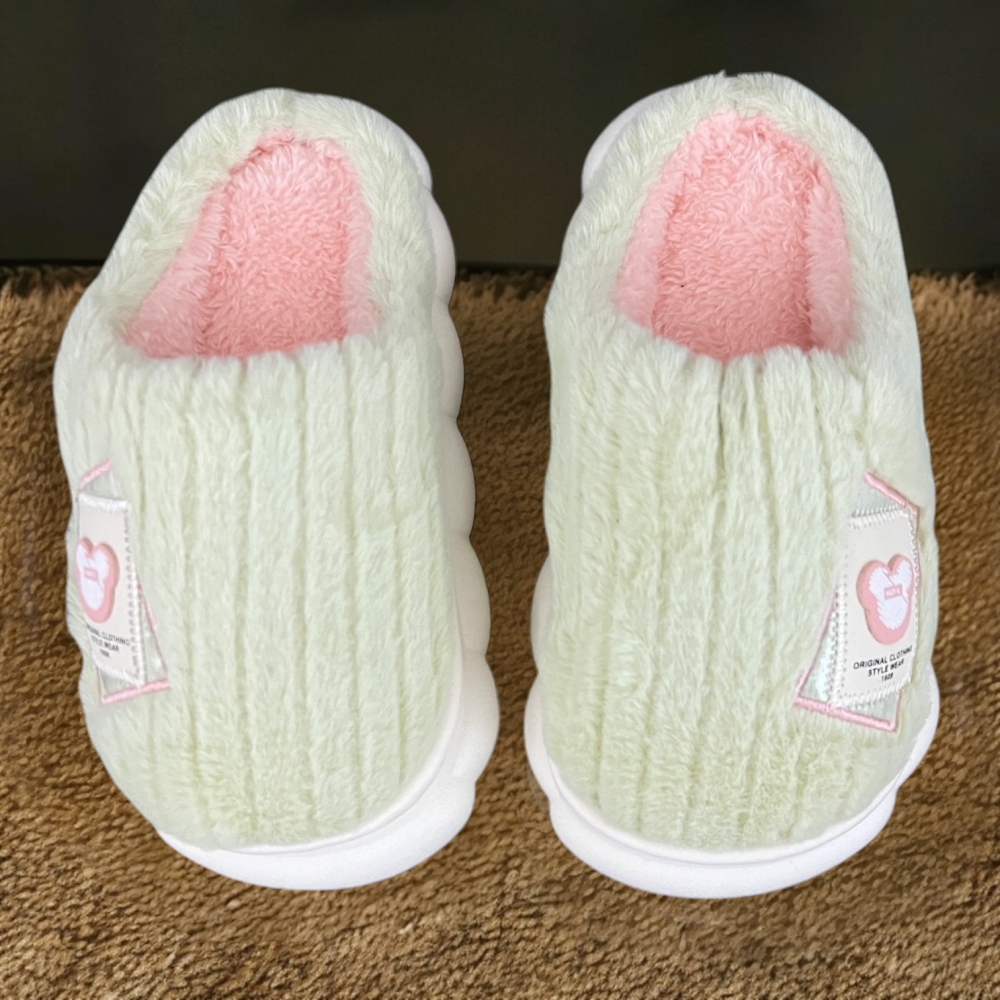 Kids Winter Slippers Bear Style Green