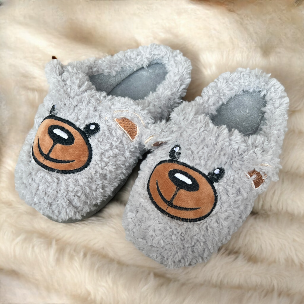 Kids Winter Slippers Bear Blue