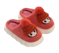 Kids Winter Slippers Cute Girl Coral