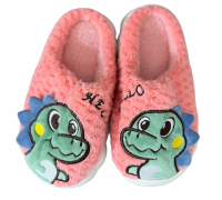 Kids Winter Slippers Dino Pink
