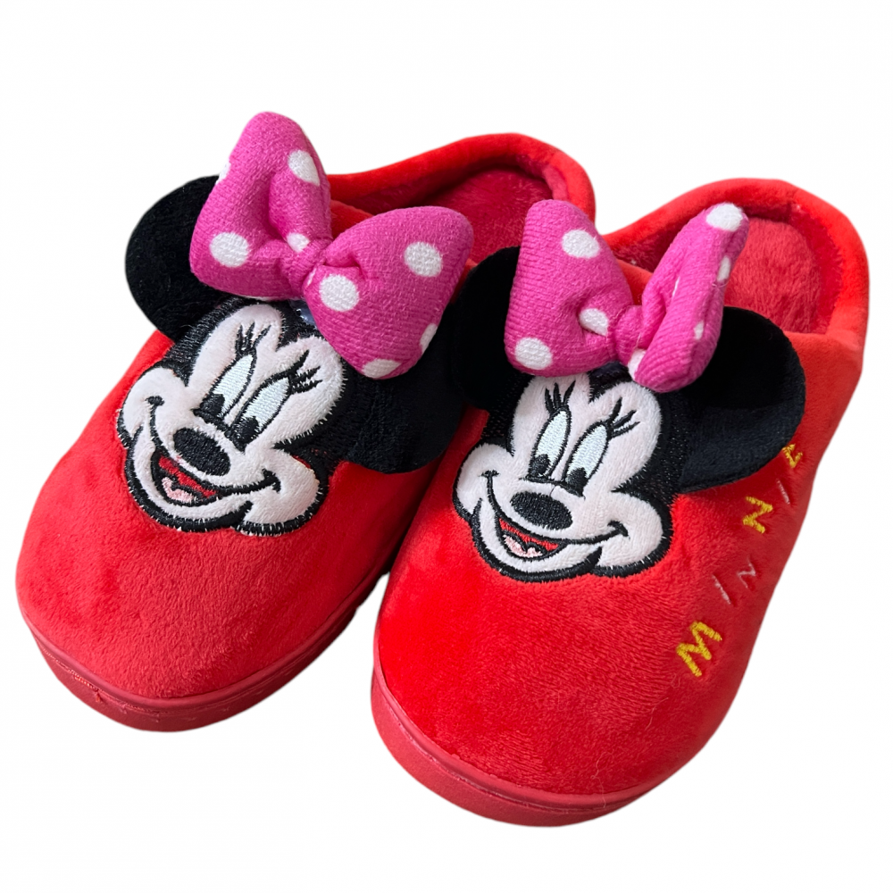 Kids Winter Slippers Minnie Red