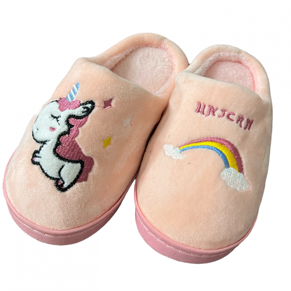 Kids Winter Slippers Unicorn Pink