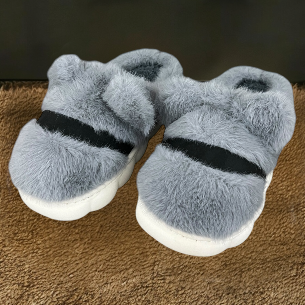 Kids Winter Slippers Rabbit Grey